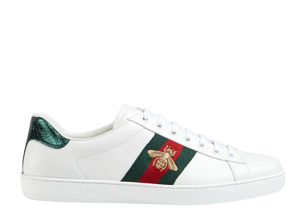 グッチ エース ハチ付き スニーカー "ホワイトレザー"