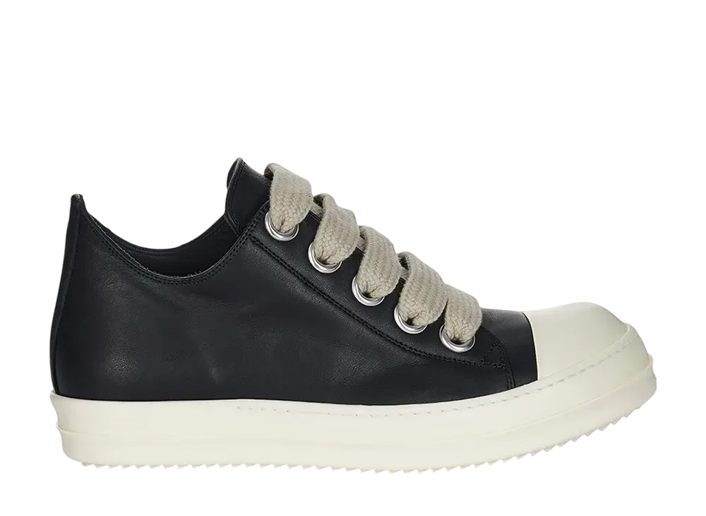 Rick Owens FW25 Concordians Jumbolace Low Sneaks "Black/Milk/Milk"