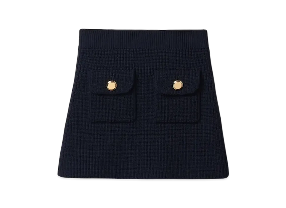 MIU MIU Women's Wool Miniskirt "Navy"