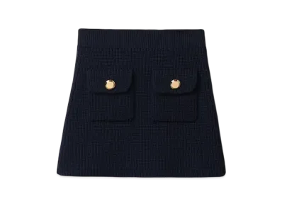 MIU MIU Women's Wool Miniskirt "Navy"