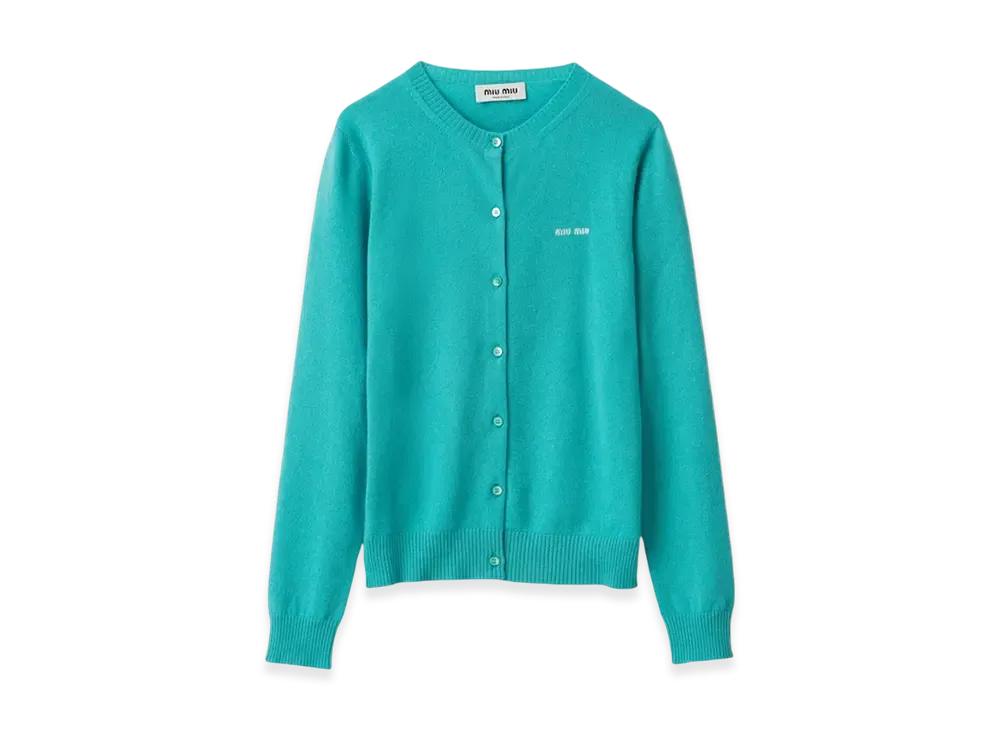 MIU MIU Women's Cashmere Knit Cardigan "Turquoise"