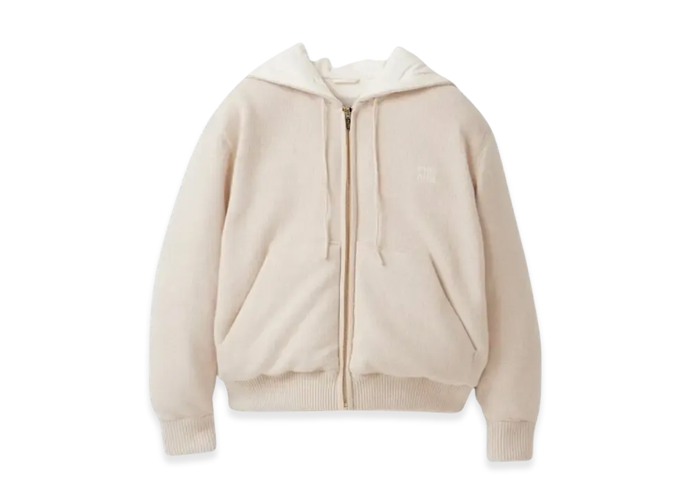 MIU MIU Women's Wool and Cashmere Down Jacket "Natural"