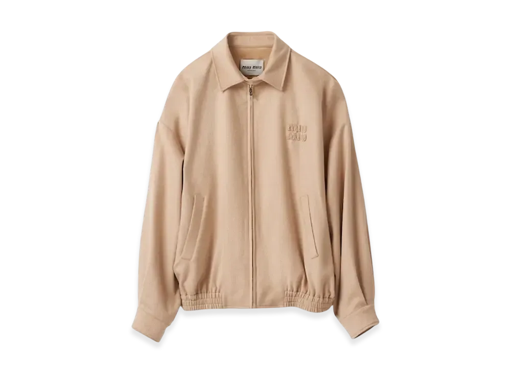 MIU MIU Women's Velour Blouson Jacket "Sand Beige"