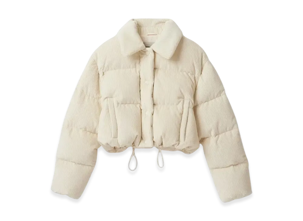 MIU MIU Women's Cropped Nylon Down Jacket "Vanilla"