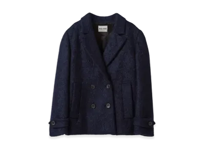 MIU MIU Women's Double Breasted Tweed Jacket "Navy"