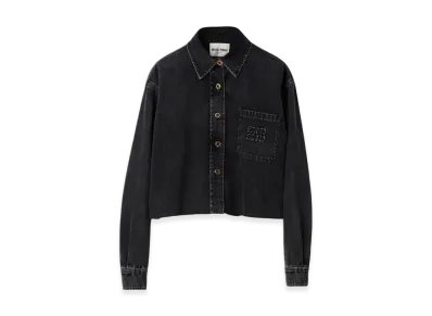 MIU MIU Women's Denim Blouson Jacket "Black"