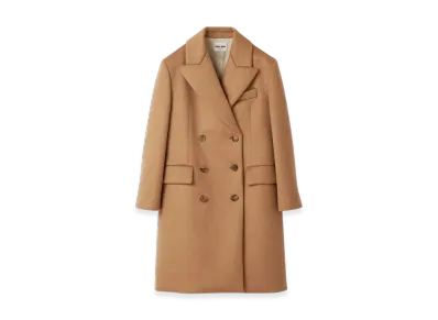 MIU MIU Women's Double Breasted Camel Hair Coat "Camel Brown"