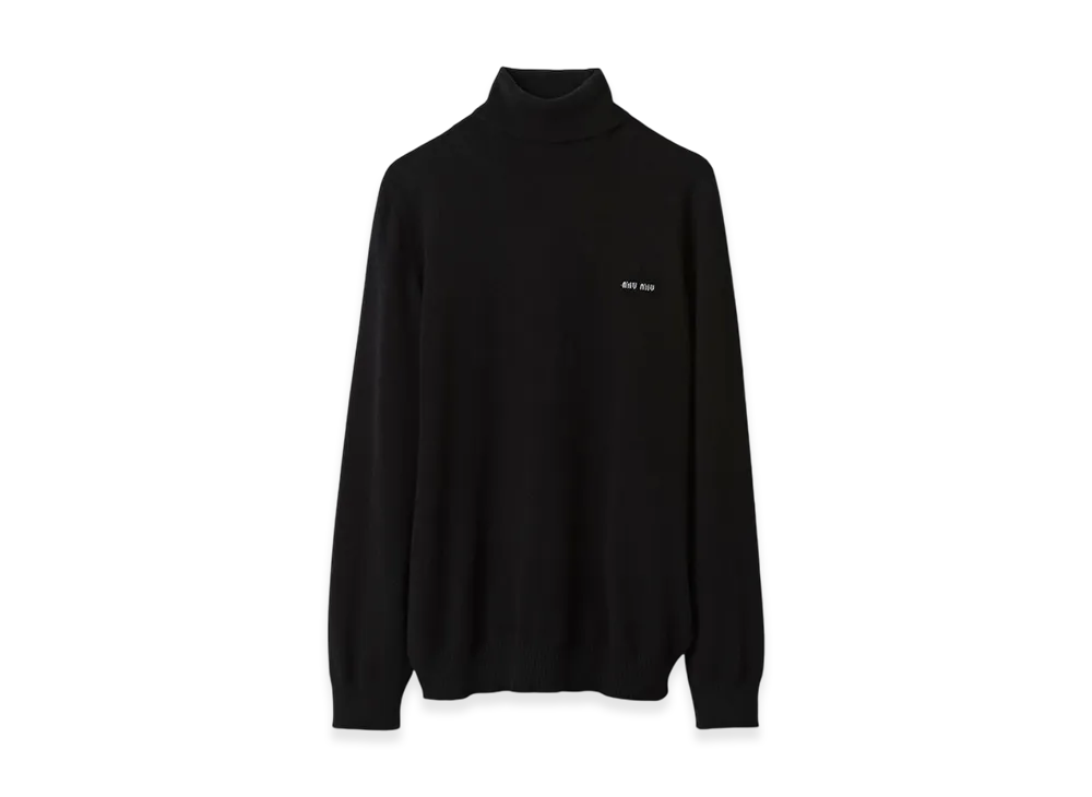 MIU MIU Women's Cashmere Turtleneck Sweater "Black"