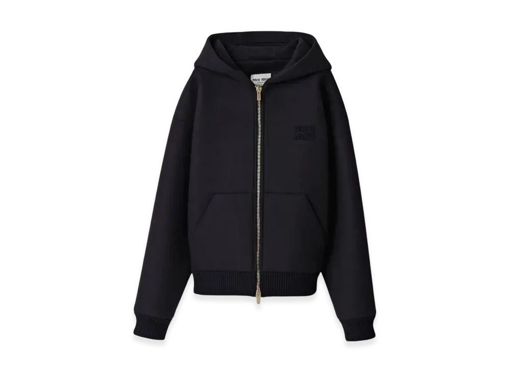 MIU MIU Women's Cloth Hoodie Jacket "Navy"