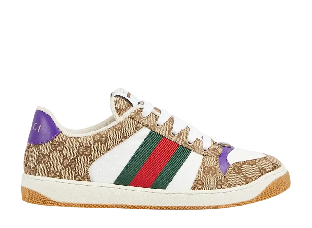 グッチ スクリーナー スニーカー "ベージュ/ダークブラウン"