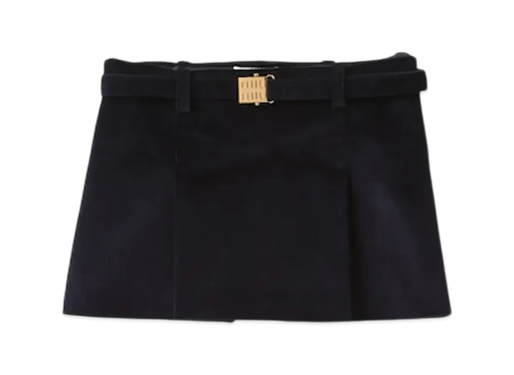 MIU MIU Women's Corduroy Miniskirt "Navy"
