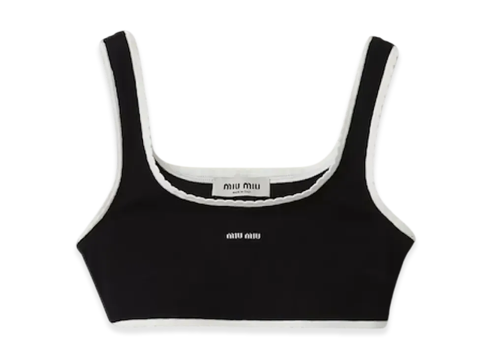 MIU MIU Women's Ribbed Knit Top "Black"