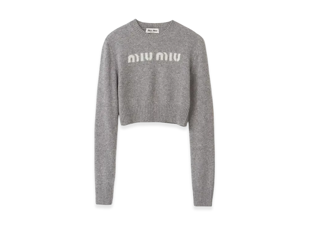 MIU MIU Women's Wool and Cashmere Sweater "Grey"