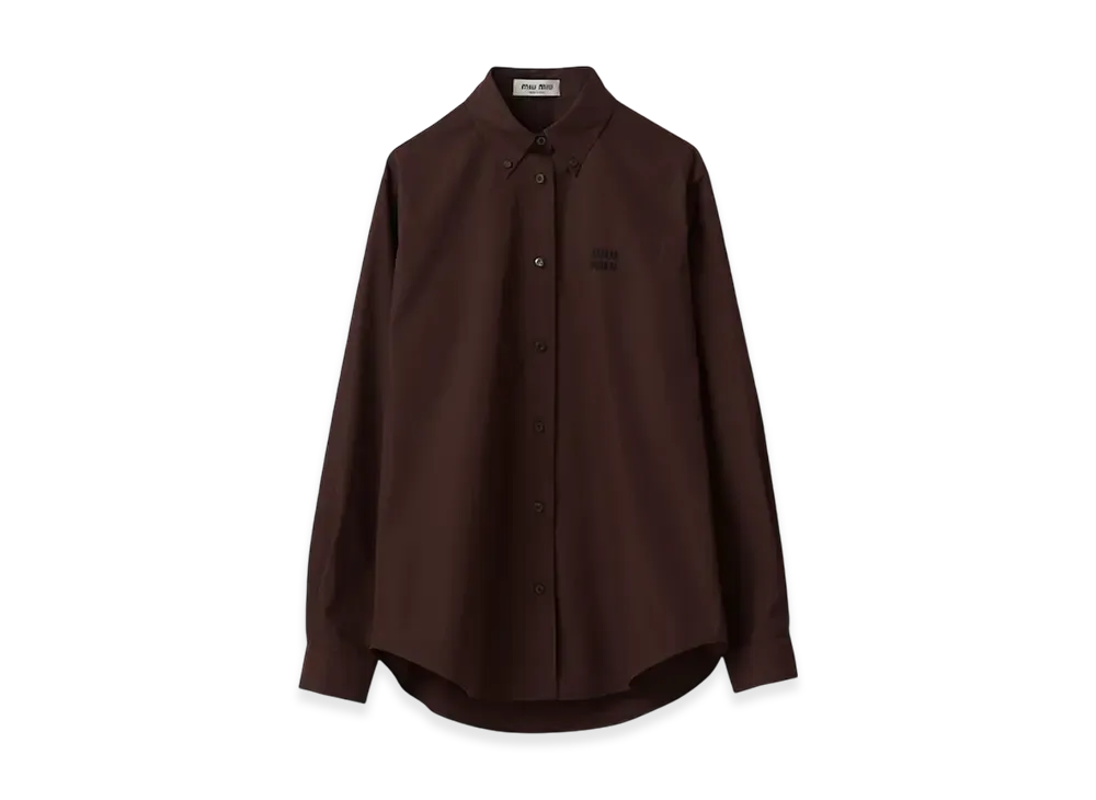 MIU MIU Women's Poplin Shirt "Cocoa Brown"