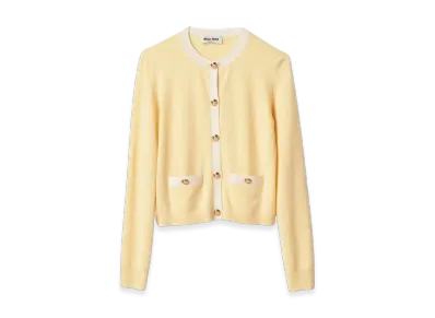 MIU MIU Women's Cashmere Knit Cardigan "Cream/White"