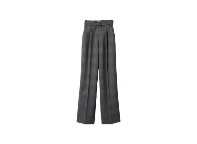 MIU MIU Women's Prince of Wales Check Pants "Anthracite Gray"