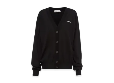 MIU MIU Women's Cashmere and Silk Cardigan "Black"