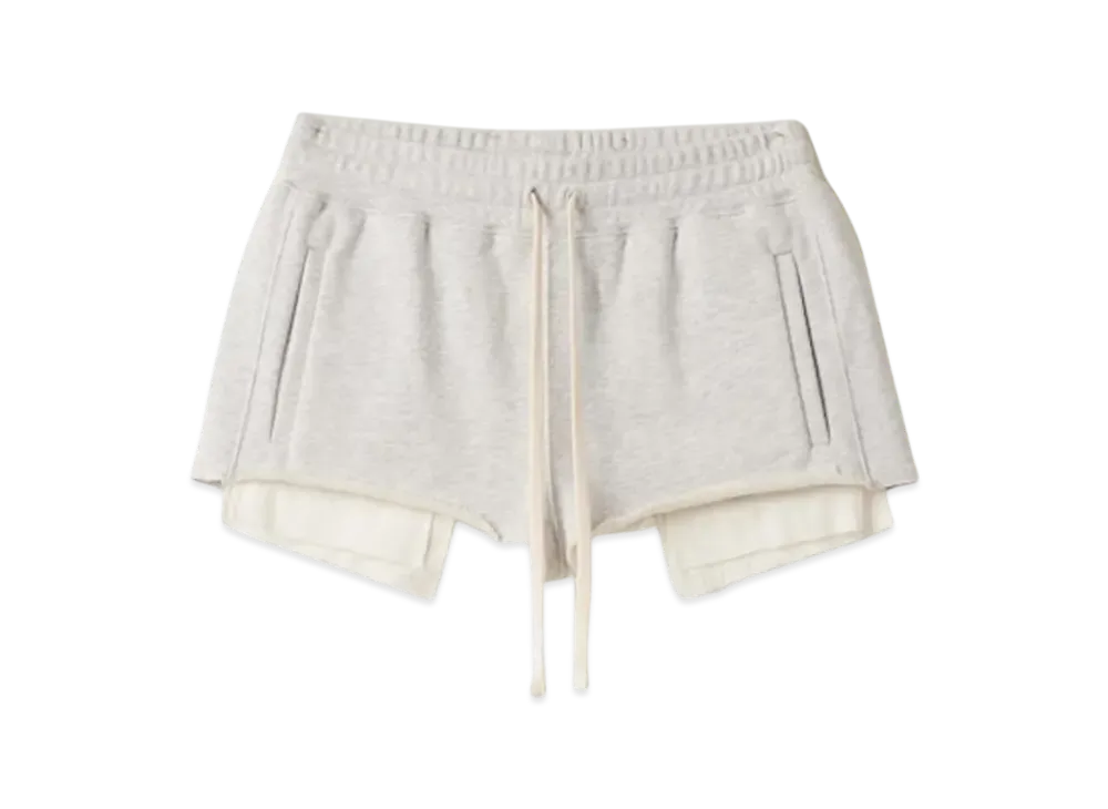 MIU MIU Women's Embroidered Cotton Fleece Shorts "Grey"