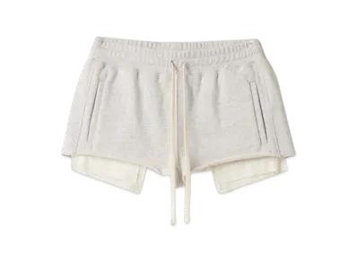 MIU MIU Women's Embroidered Cotton Fleece Shorts "Grey"