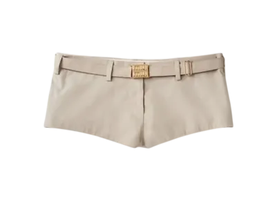 MIU MIU Women's Panama Cotton Shorts "Limestone"