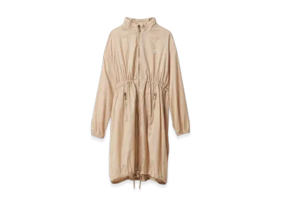 MIU MIU Women's Technical Silk Coat "Desert Beige"