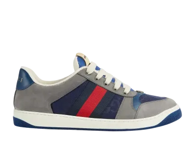 GUCCI Screener with Web Stripes Sneaker "Grey Suede"