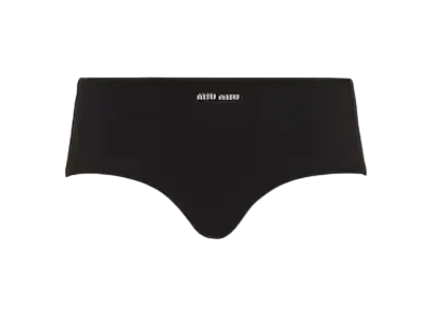 MIU MIU Women's Jersey Panty with Logo "Black"