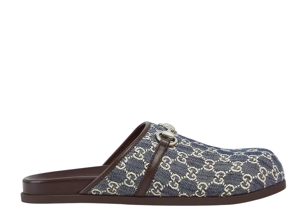 グッチ ホースビット ミュール "ベージュ/ブルー"