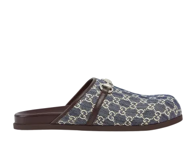 GUCCI Horsebit Mule "Beige/Blue"