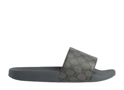 GUCCI GG Slide Sandal "Grey/Black"