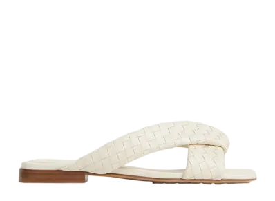 Bottega Veneta Women's Riva Flat Mule "Sea Salt"