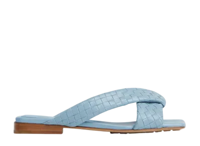 Bottega Veneta Women's Riva Flat Mule "New Ice"