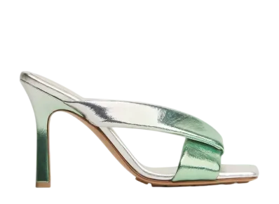 Bottega Veneta Women's Riva Mule "Silver/Fresh Mint"