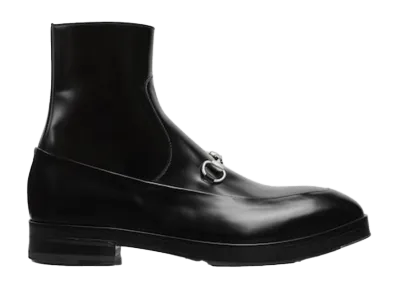 GUCCI Ankle Boot with Horsebit "Black Leather"