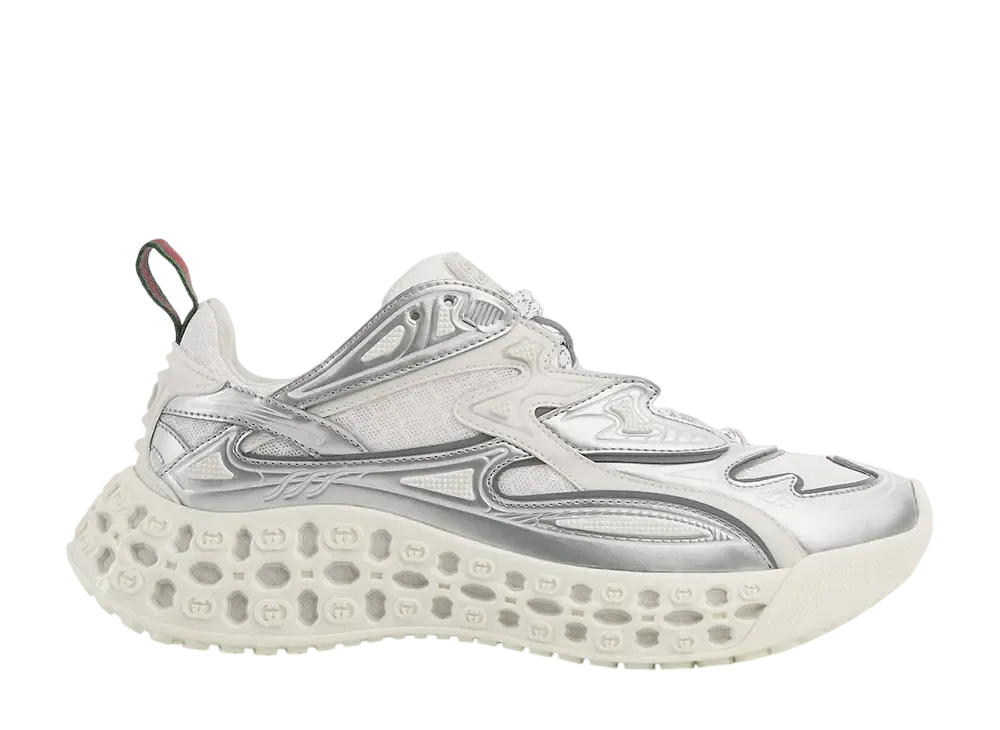 グッチ ウィメンズ キューブド スニーカー "ホワイトデメトラ/シルバーデメトラ"