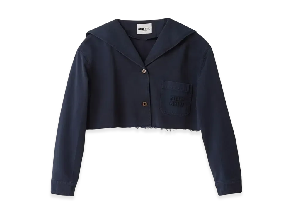 MIU MIU Women's Drill Blouson Jacket "Navy"