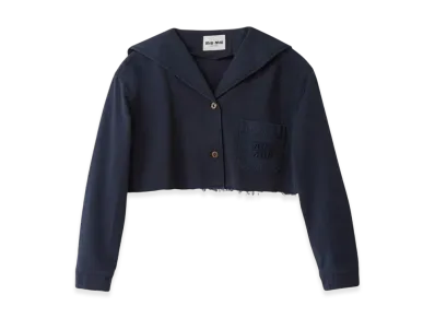 MIU MIU Women's Drill Blouson Jacket "Navy"