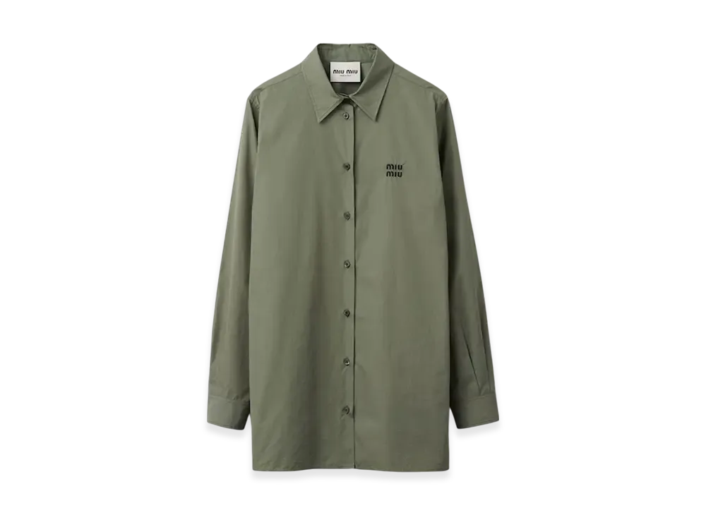 MIU MIU Women's Poplin Shirt "Forest Green"