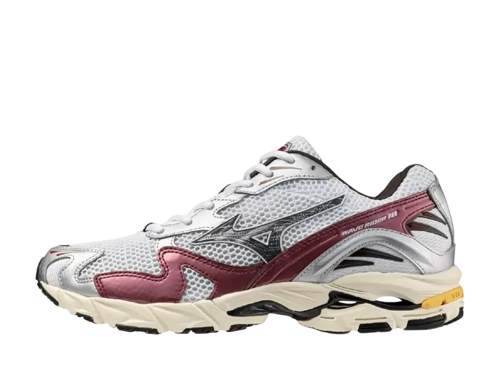 Mizuno Wave Rider 10 "White/Black/Wine Red"