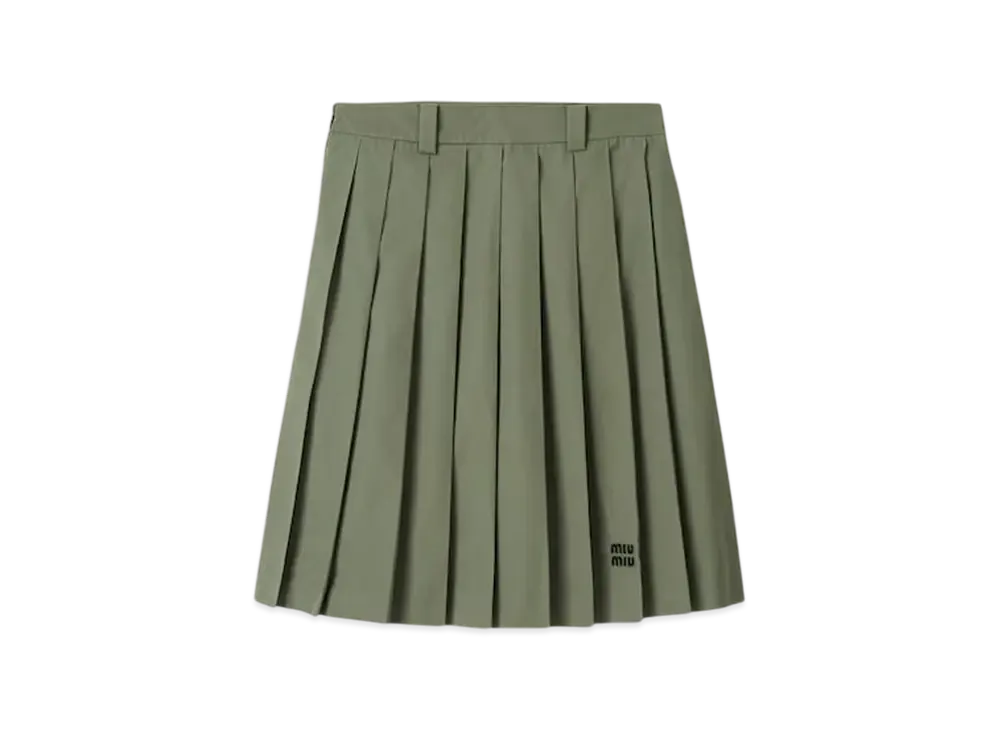 MIU MIU Women's Poplin Skirt "Forest Green"
