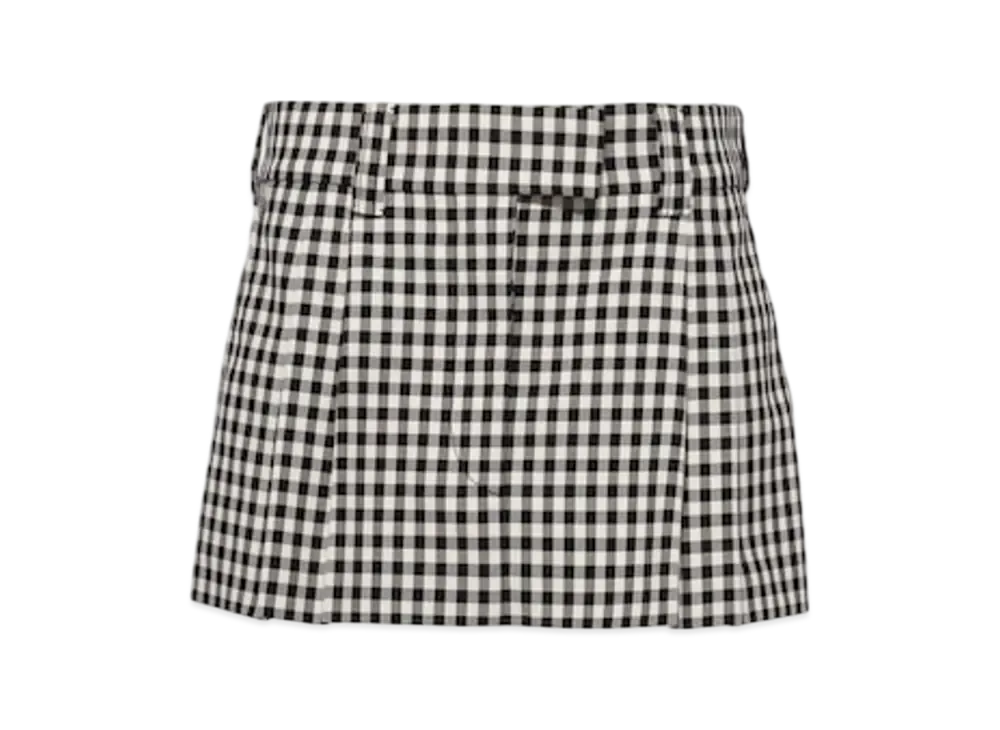 MIU MIU Women's Gingham Check Skirt 