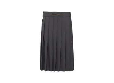 MIU MIU Women's Light Wool Skirt "Slate Gray"
