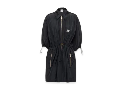 MIU MIU Women's Technical Silk Mini Dress "Navy"