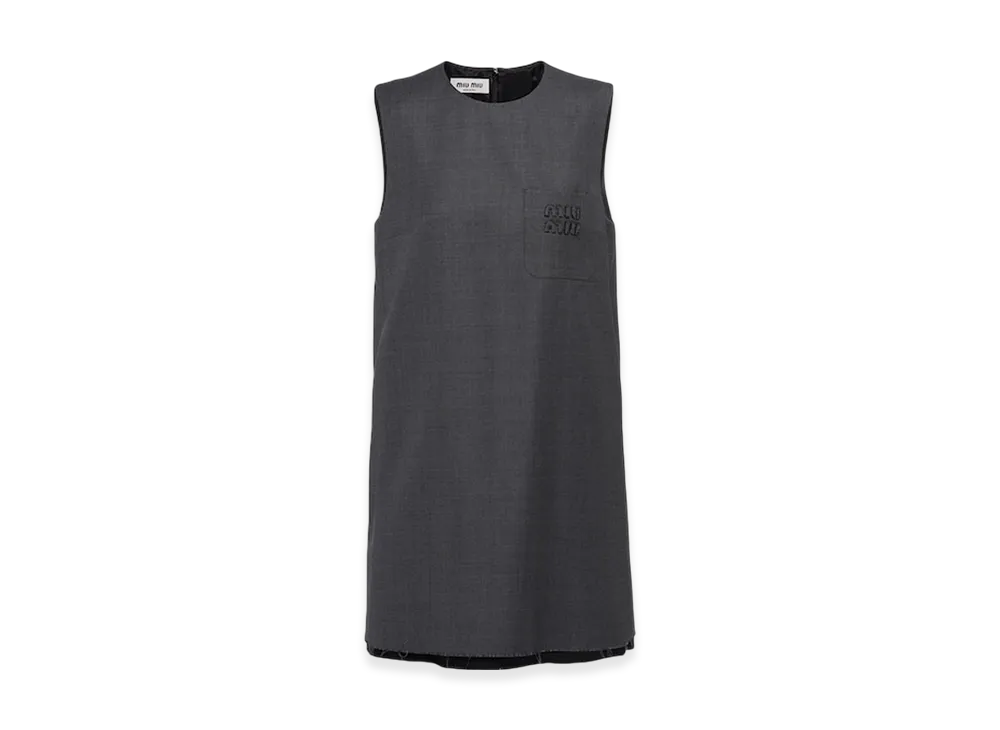 MIU MIU Women's Grisaille Mini Dress "Slate Gray"