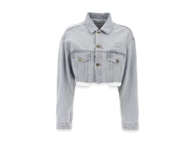 MIU MIU Women's Denim Blouson Jacket "Grey"