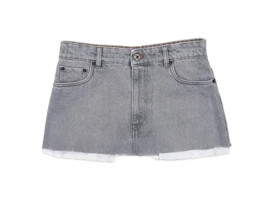 MIU MIU Women's Denim Mini Skirt "Grey"