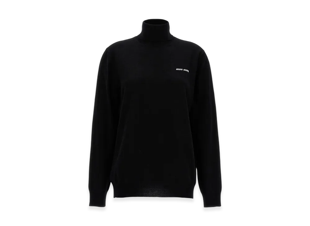 MIU MIU Women's Cashmere Turtleneck Sweater "Black"