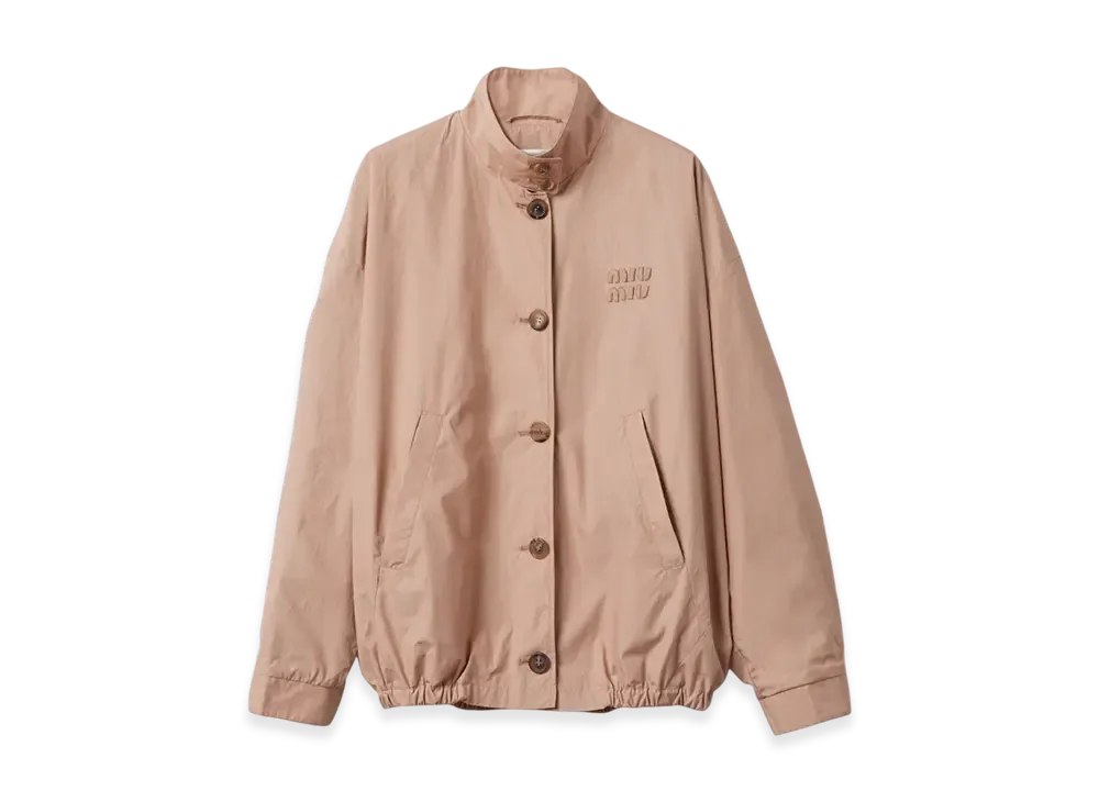 ミュウミュウ　レディース ブルゾン 羽織り　ベージュ系　42/L ミュウミュウ 23年 コットン ジャケット 42 レディース ベージュ ML943