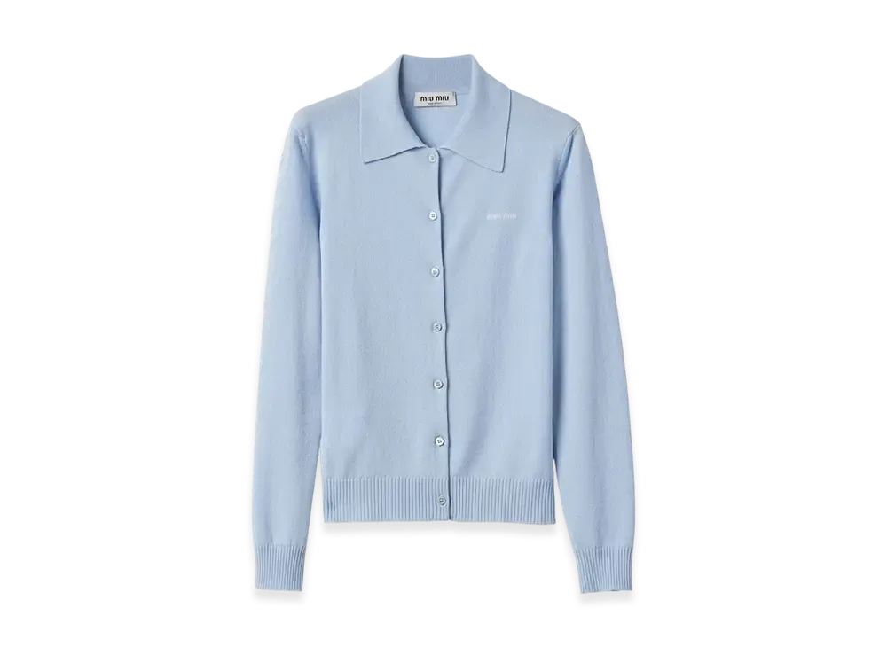 MIU MIU Women's Cashmere Knit Cardigan "Light Blue"