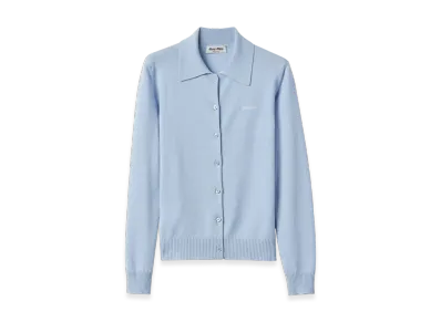 MIU MIU Women's Cashmere Knit Cardigan "Light Blue"